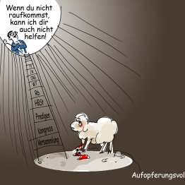 Bittersüße Cartoons für verletzte Schafe