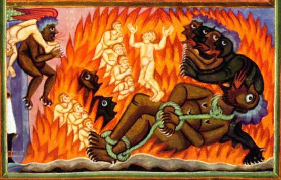 Hell painting in Codex Aureus