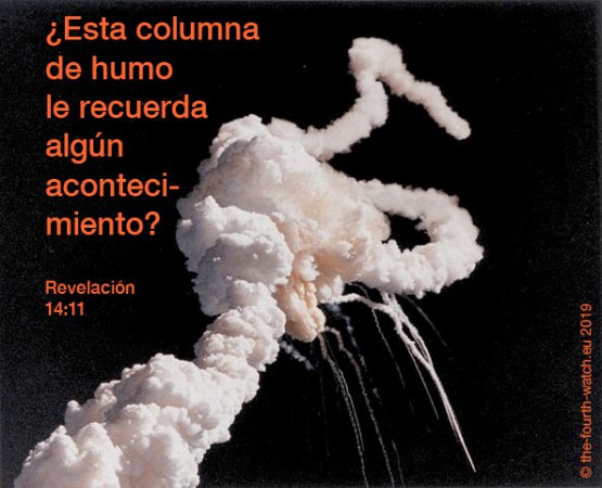 Columna de humo del accidente del Challenger en 1986