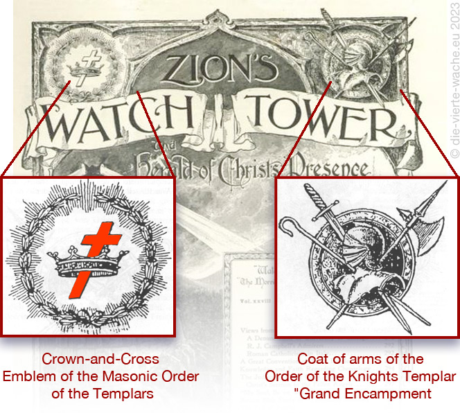 Watchtower of 1917 with Masonic emblems